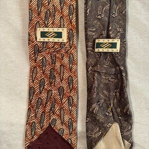 Joseph Abboud Brown and Black Feather Pattern Tie
